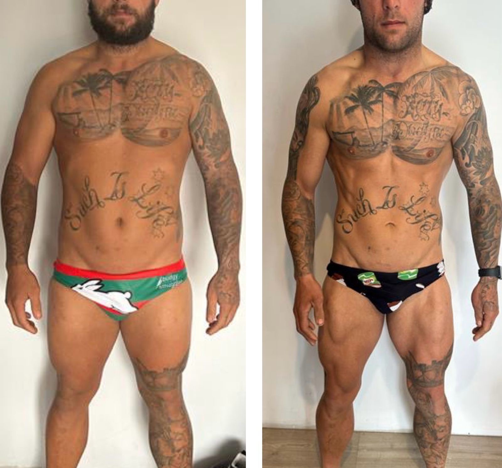 MBM client Travis. 6 months body transformation before and after