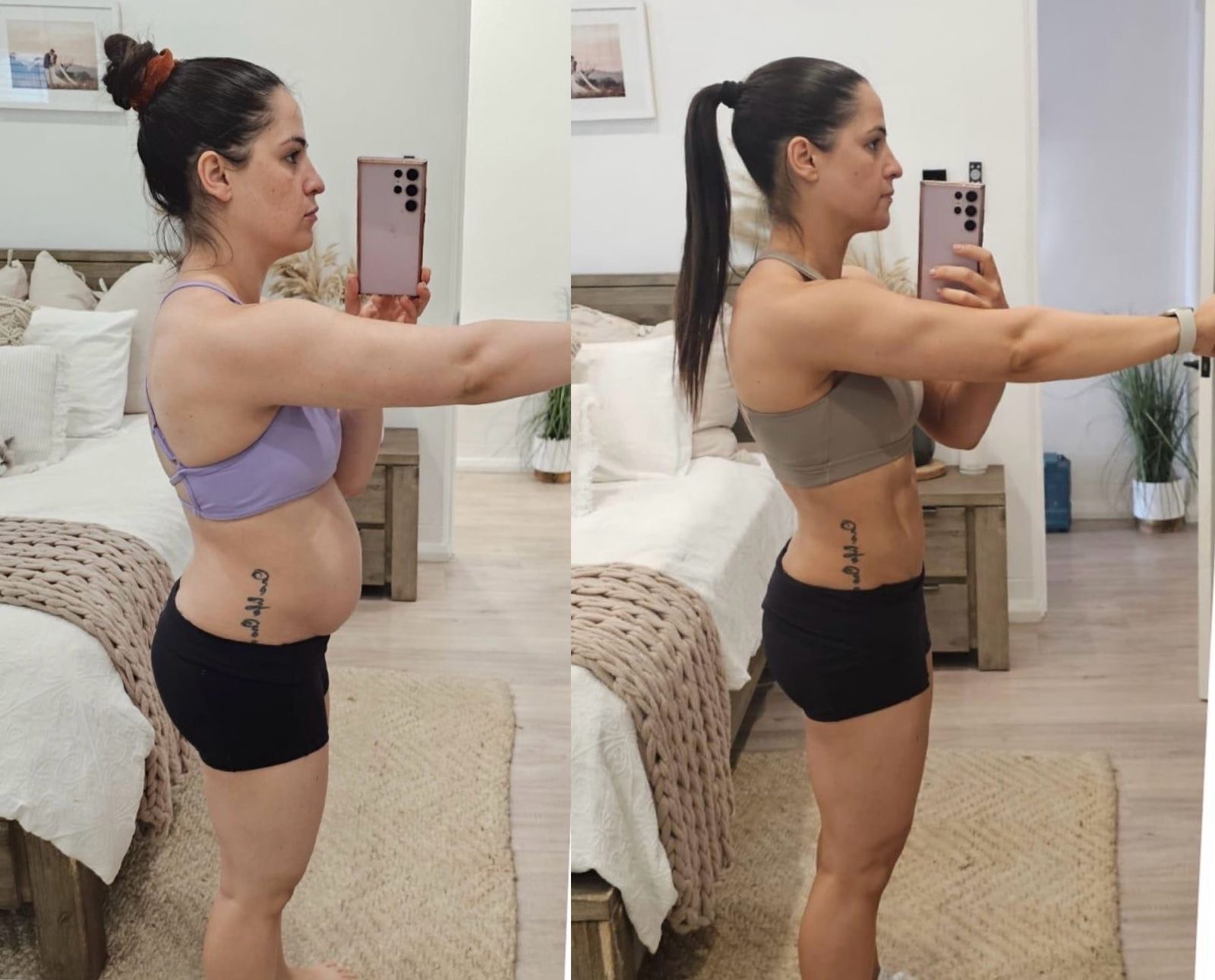MBM client Melanie. 12 wk body transformation before and after